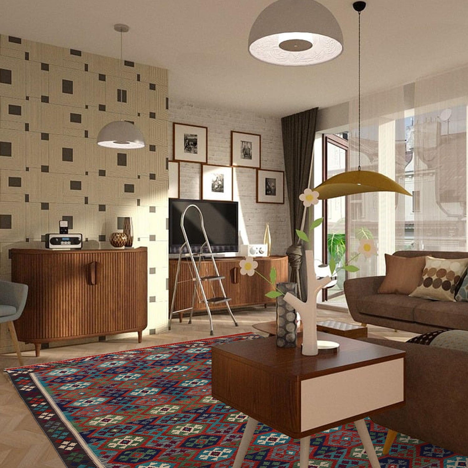 Handmade Multi Kilim Geometric 8x10 ft