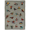 Embroidery Kilim Area Rug Handmade Gray Animal 4x6 ft