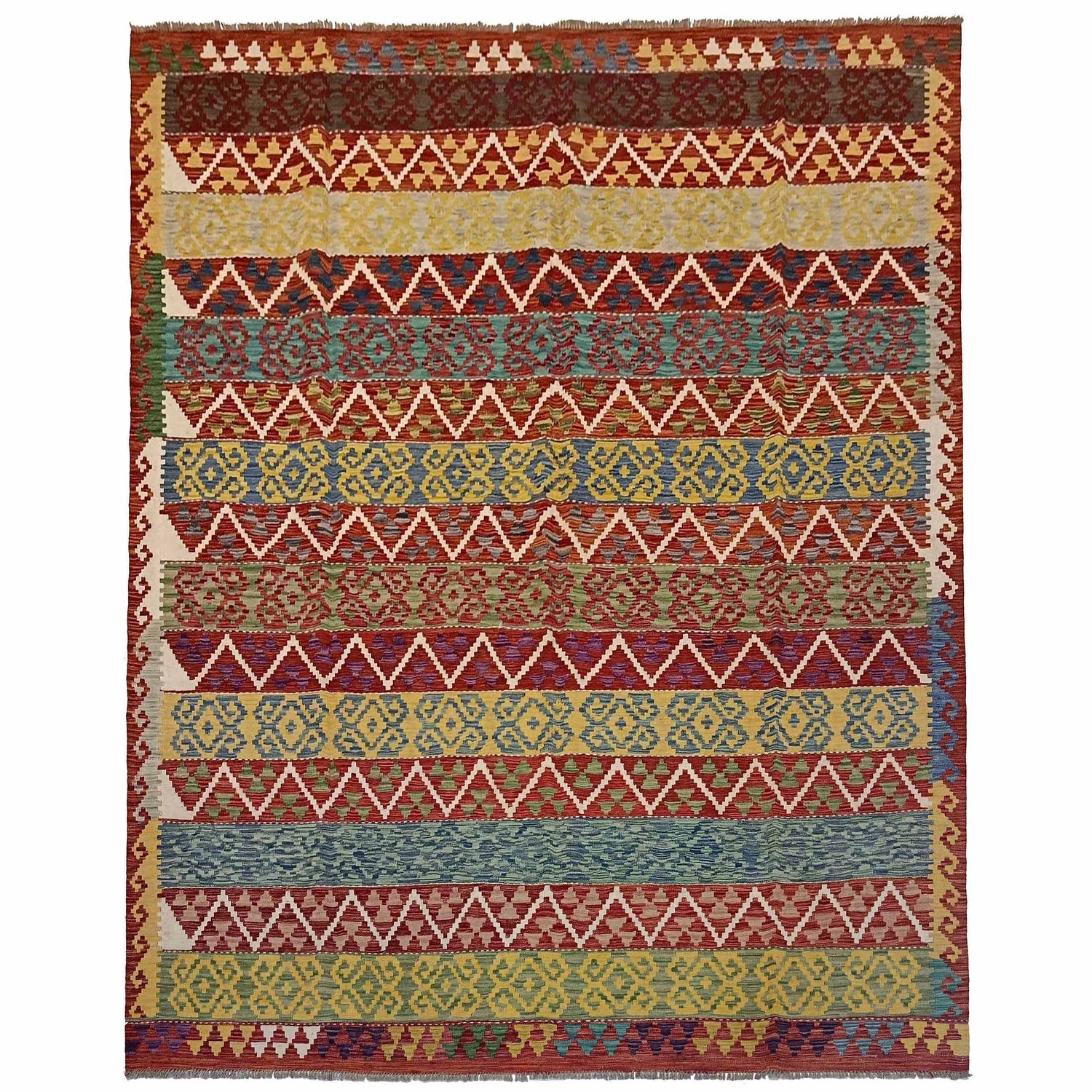 Handmade Multi Kilim Geometric 8x10 ft