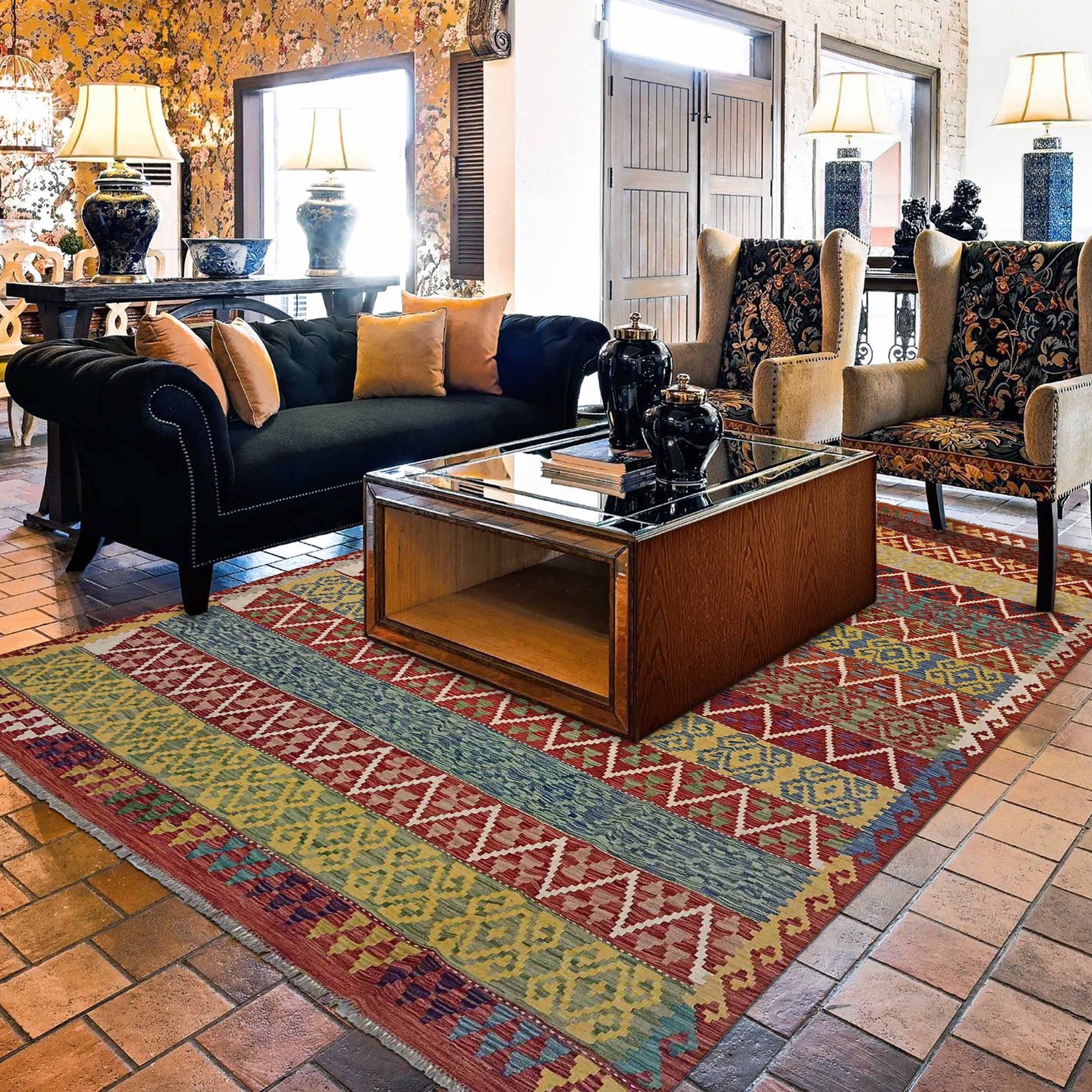 Handmade Multi Kilim Geometric 8x10 ft