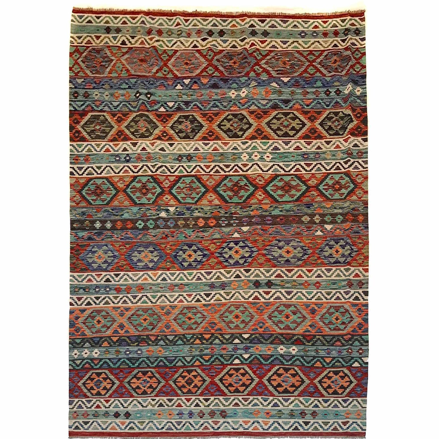 Handmade Multi Kilim Geometric 9x12 ft