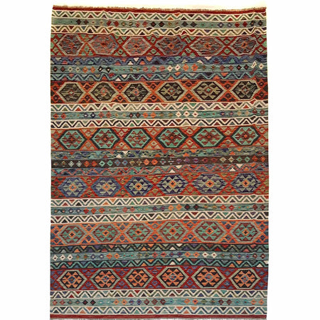 Handmade Multi Kilim Geometric 9x12 ft