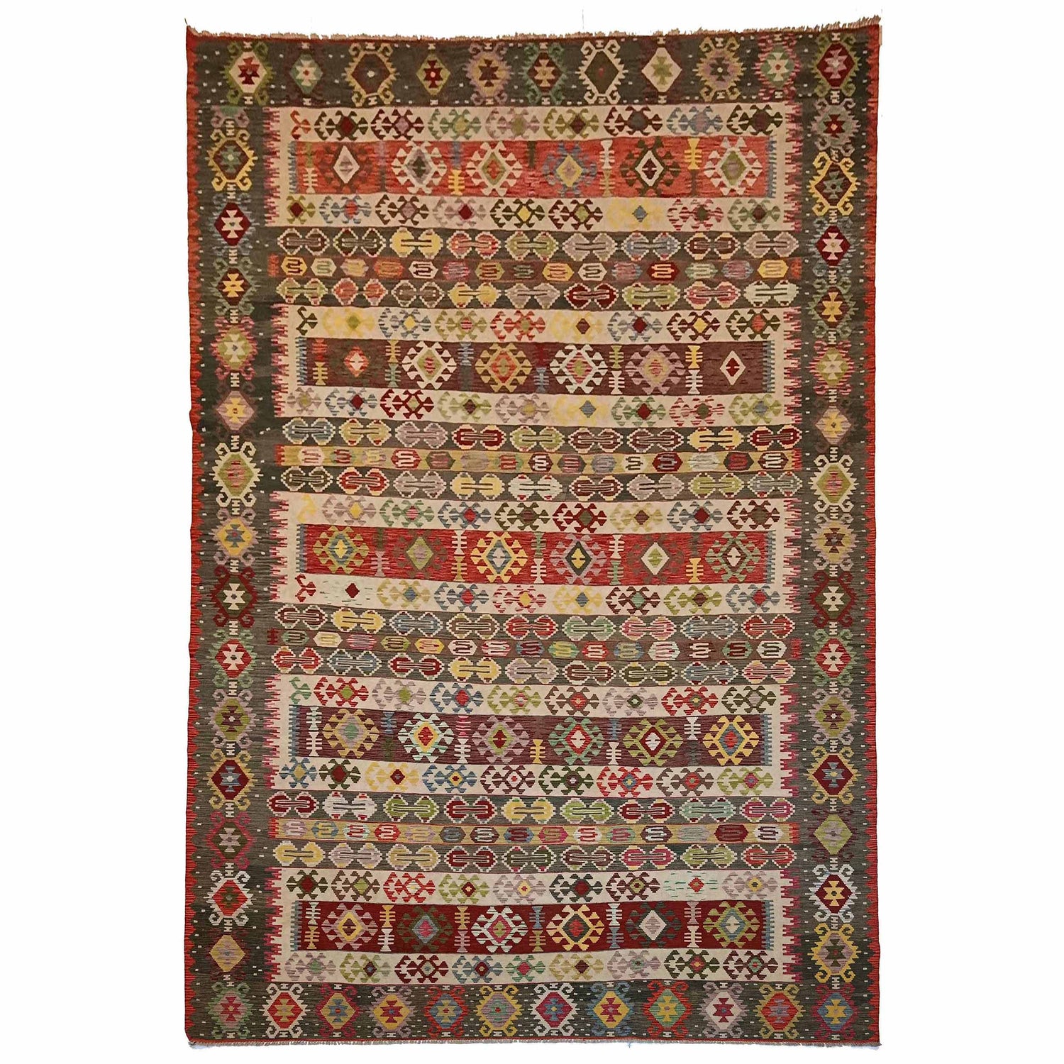 Handmade Multi Kilim Geometric 10x16 ft
