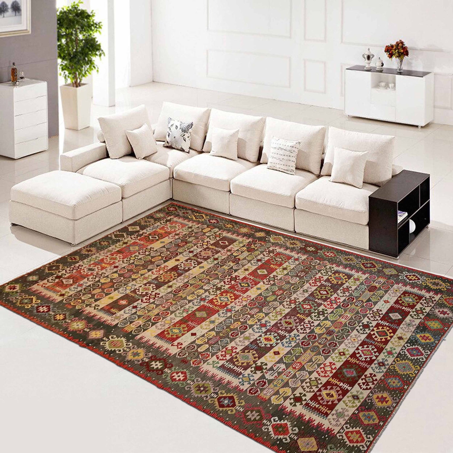 Handmade Multi Kilim Geometric 10x16 ft