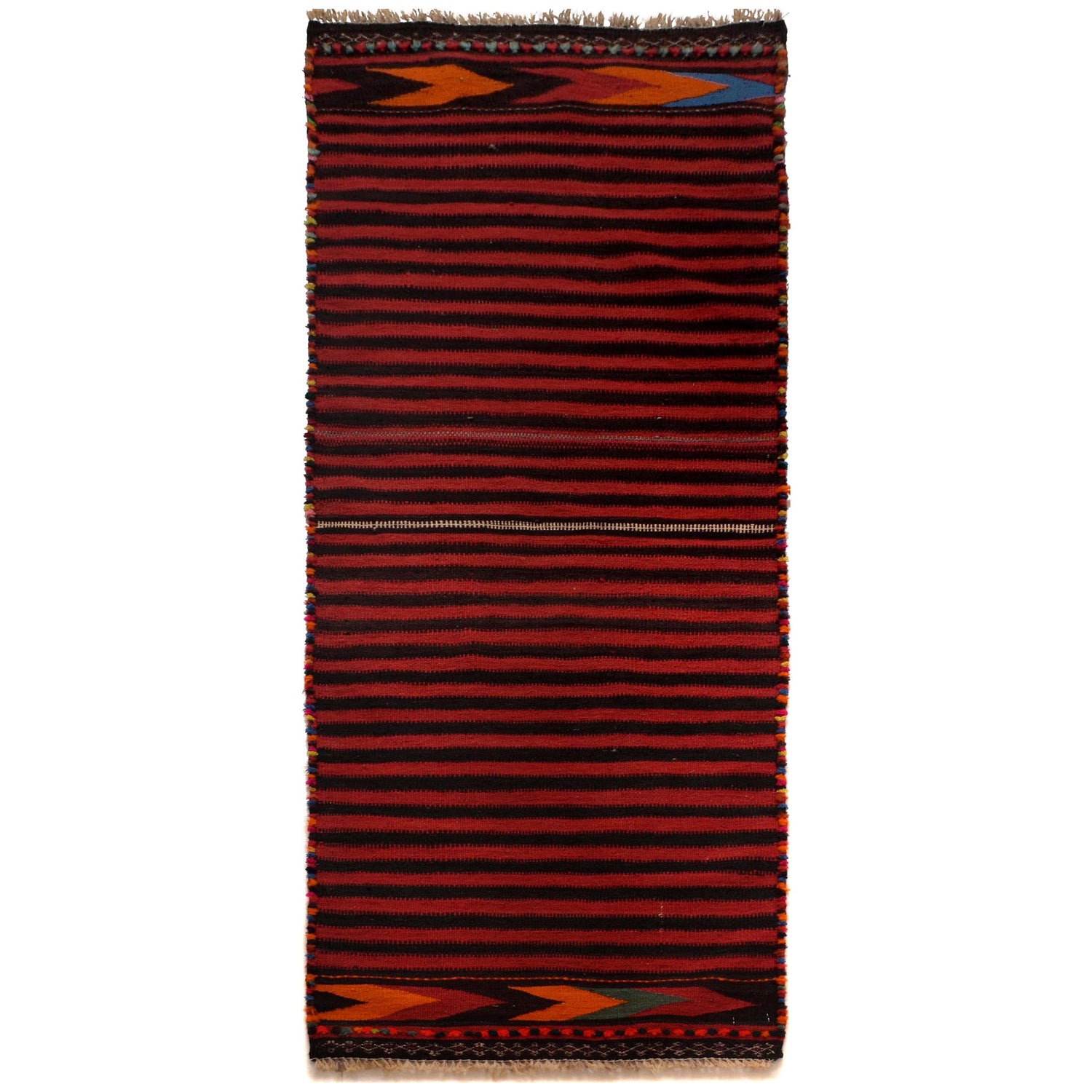 Maimana Kilim Area Rug Runner Handmade Multi Floral 6'