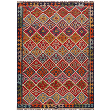 Handmade Multi Kilim Geometric 5x8 ft