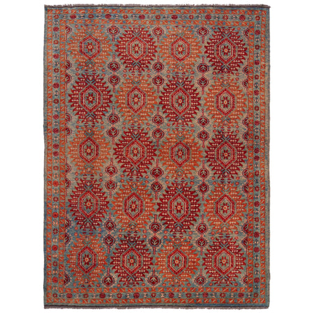 Oushak Area Rug Handmade Multi Floral 7x10 ft