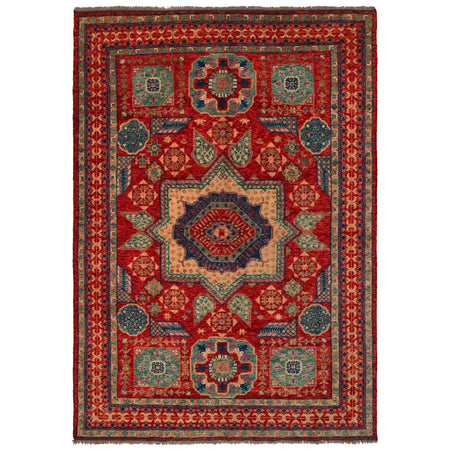 Shirazi Area Rug Handmade Red Medallion 7x10 ft