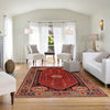 Shirazi Area Rug Handmade Red Medallion 7x10 ft