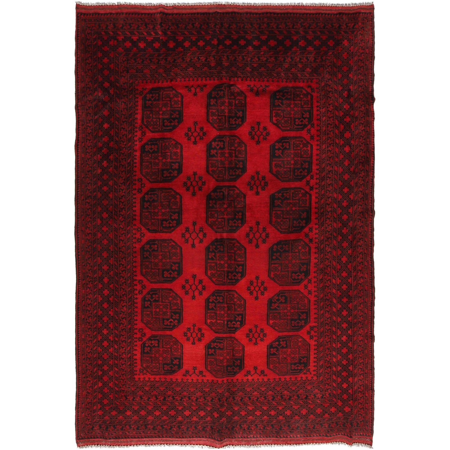 Filpa Area Rug Handmade Red Geometric 7x10 ft