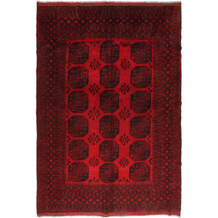 Filpa Area Rug Handmade Red Geometric 7x10 ft