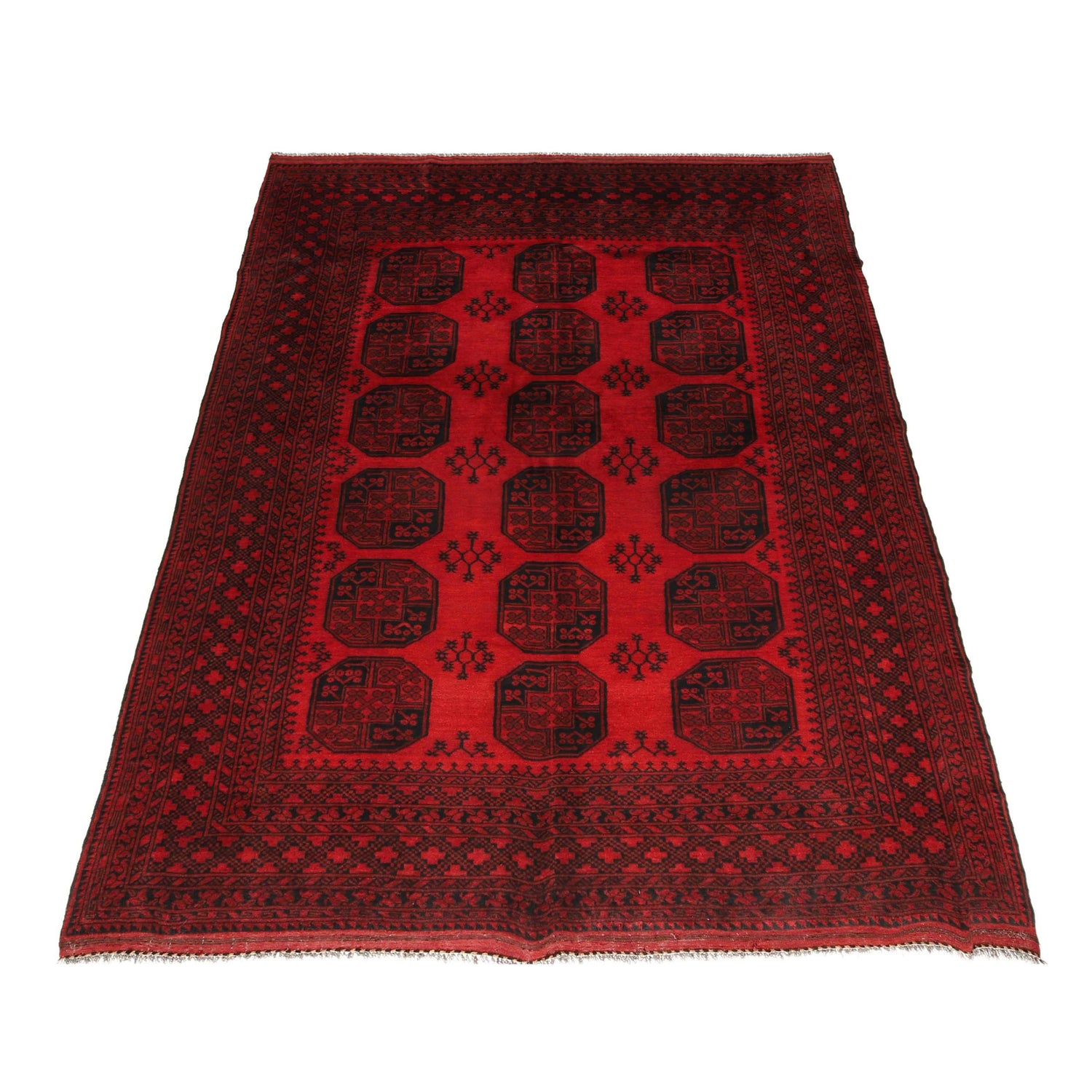 Filpa Area Rug Handmade Red Geometric 7x10 ft