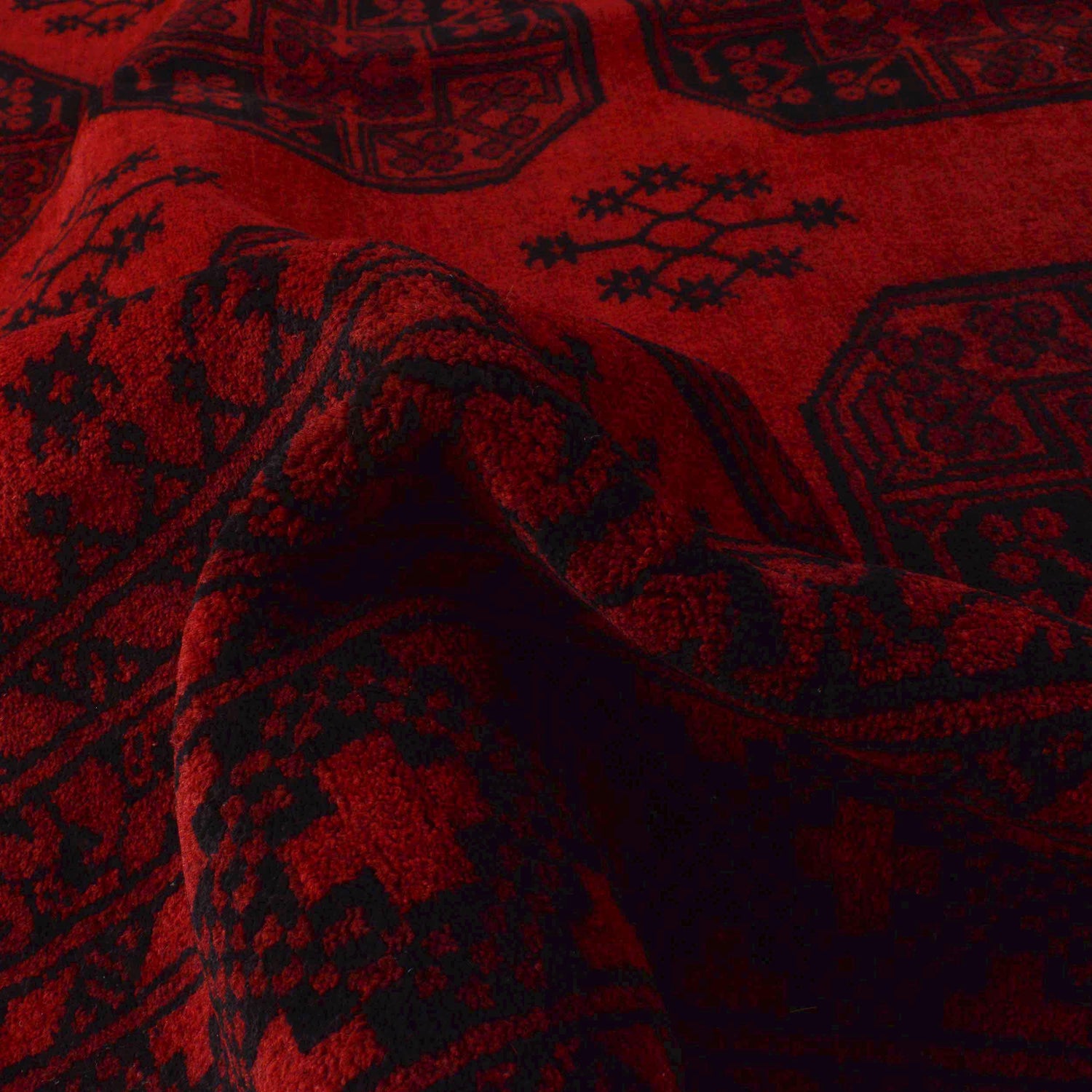 Filpa Area Rug Handmade Red Geometric 7x10 ft