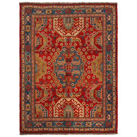 Shirazi Area Rug Handmade Red Medallion 4x7 ft