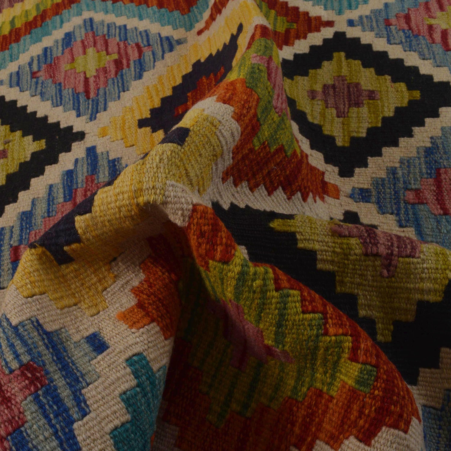 Handmade Multi Kilim Geometric 3x5 ft