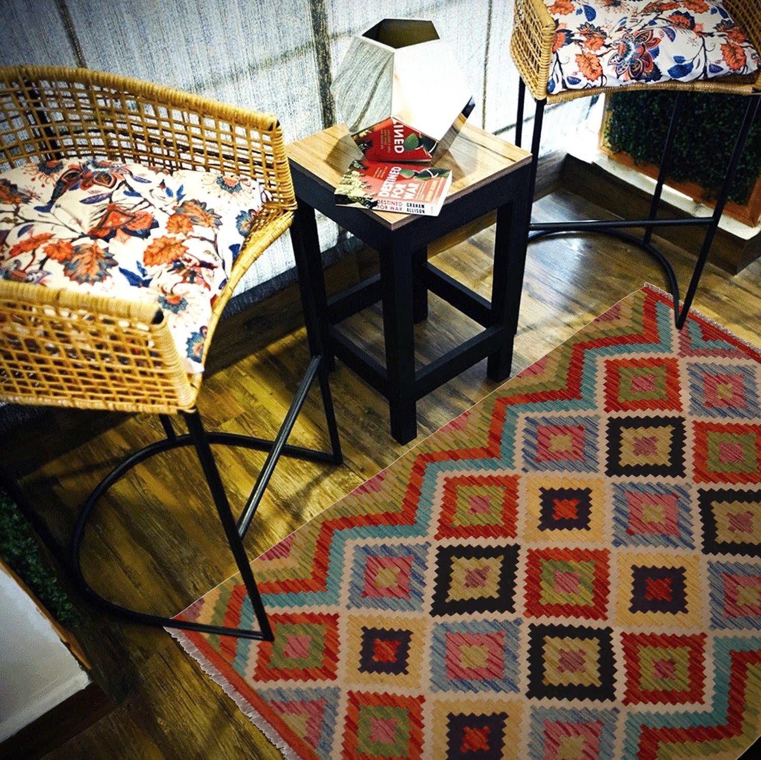 Handmade Multi Kilim Geometric 3x5 ft