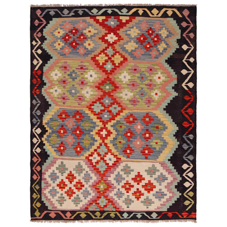 Handmade Multi Kilim Geometric 4x7 ft