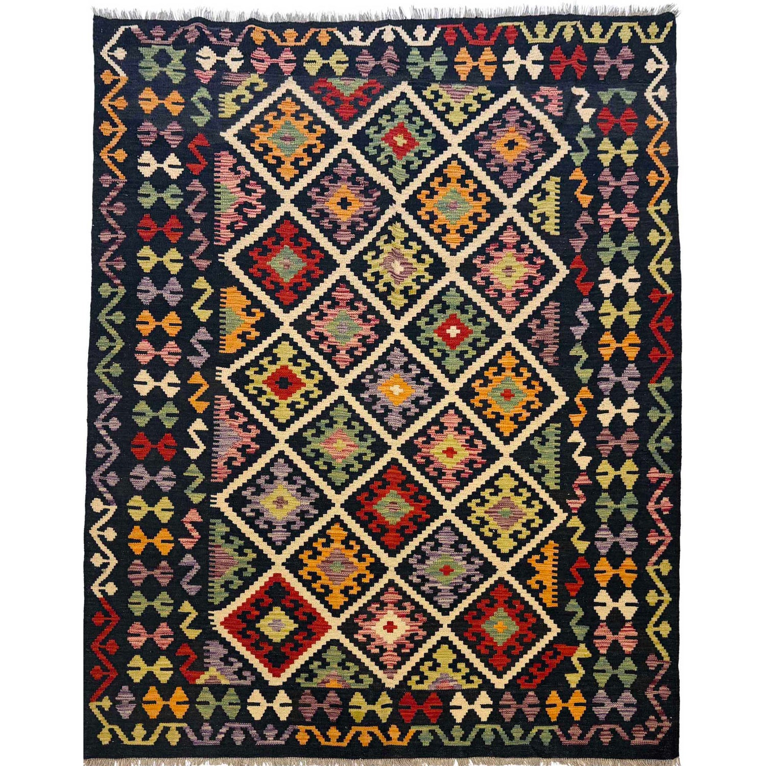 Handmade Multi Kilim Geometric 5x8 ft