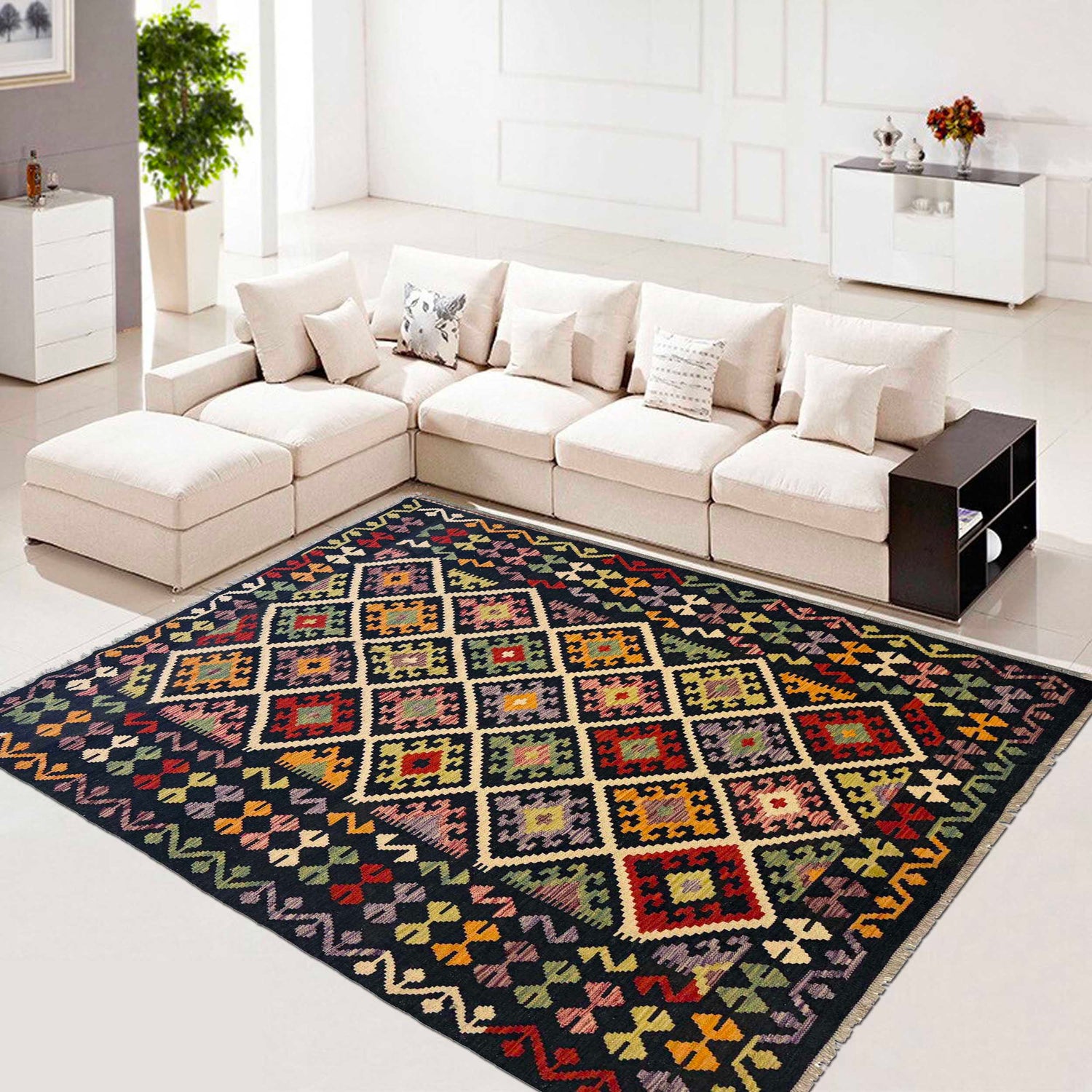 Handmade Multi Kilim Geometric 5x8 ft