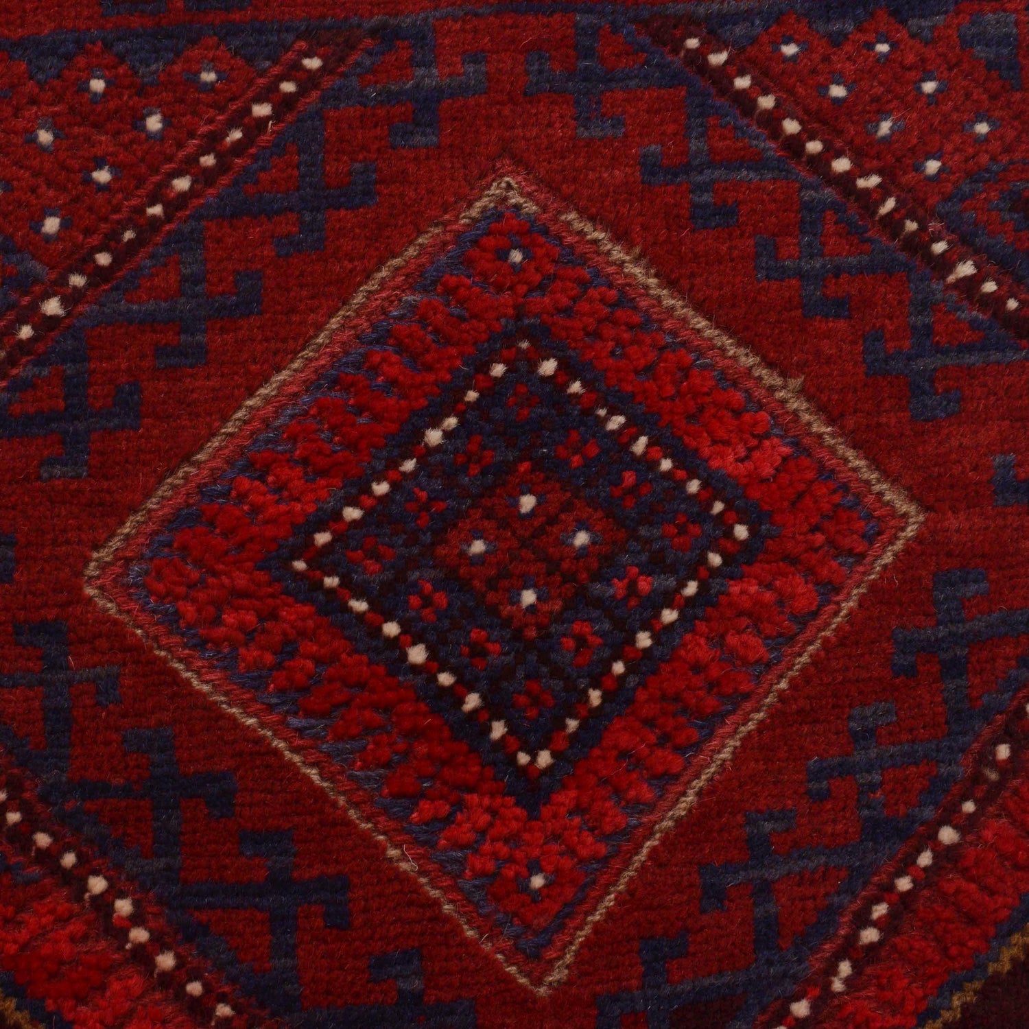 Mashwani Runner Handmade Deep Red Geometric 8' Runner