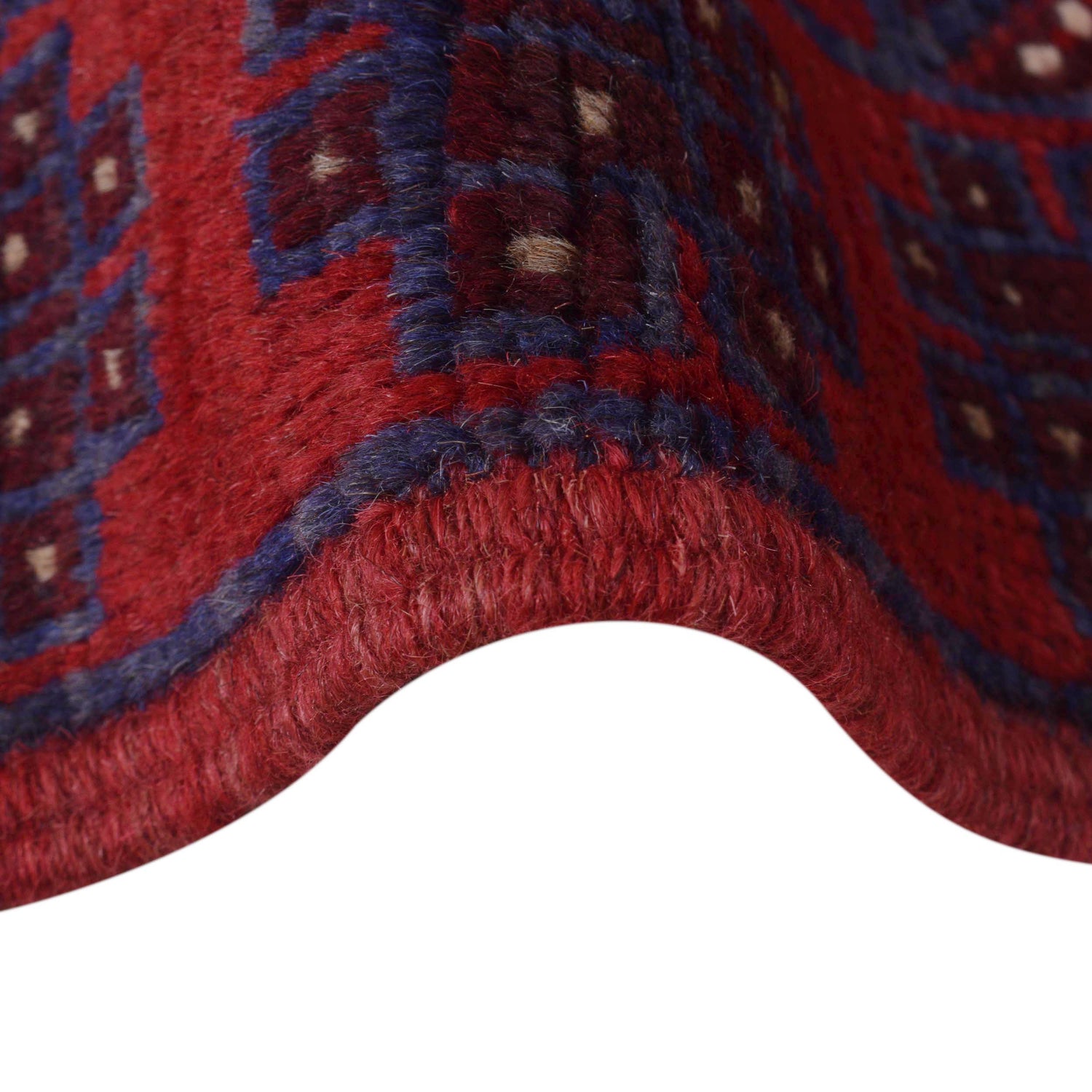 Mashwani Runner Handmade Deep Red Geometric 8' Runner