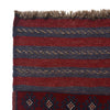 Mashwani Area Rug Runner Handmade Deep Red Geometric 8'
