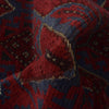 Mashwani Area Rug Runner Handmade Deep Red Geometric 8'