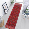 Mashwani Area Rug Runner Handmade Deep Red Geometric 8'