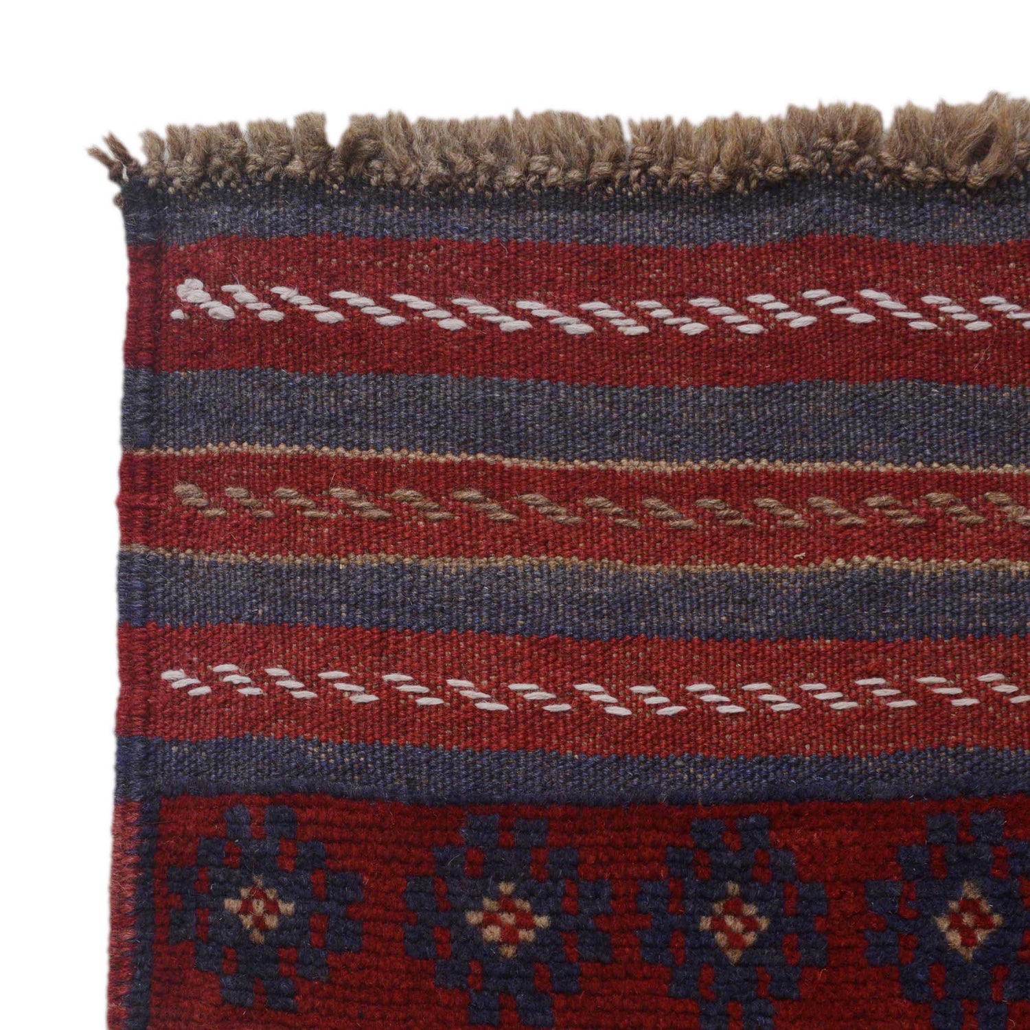 Mashwani Runner Rug Handmade Deep Red Geometric 8' Runner