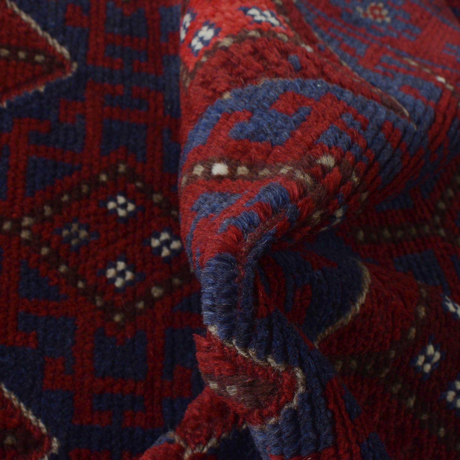 Mashwani Runner Rug Handmade Deep Red Geometric 8' Runner
