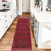 Mashwani Runner Rug Handmade Deep Red Geometric 8' Runner