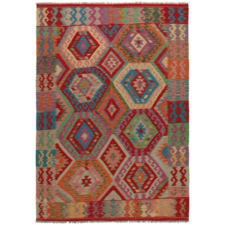 Handmade Multi Kilim Geometric 5x8 ft