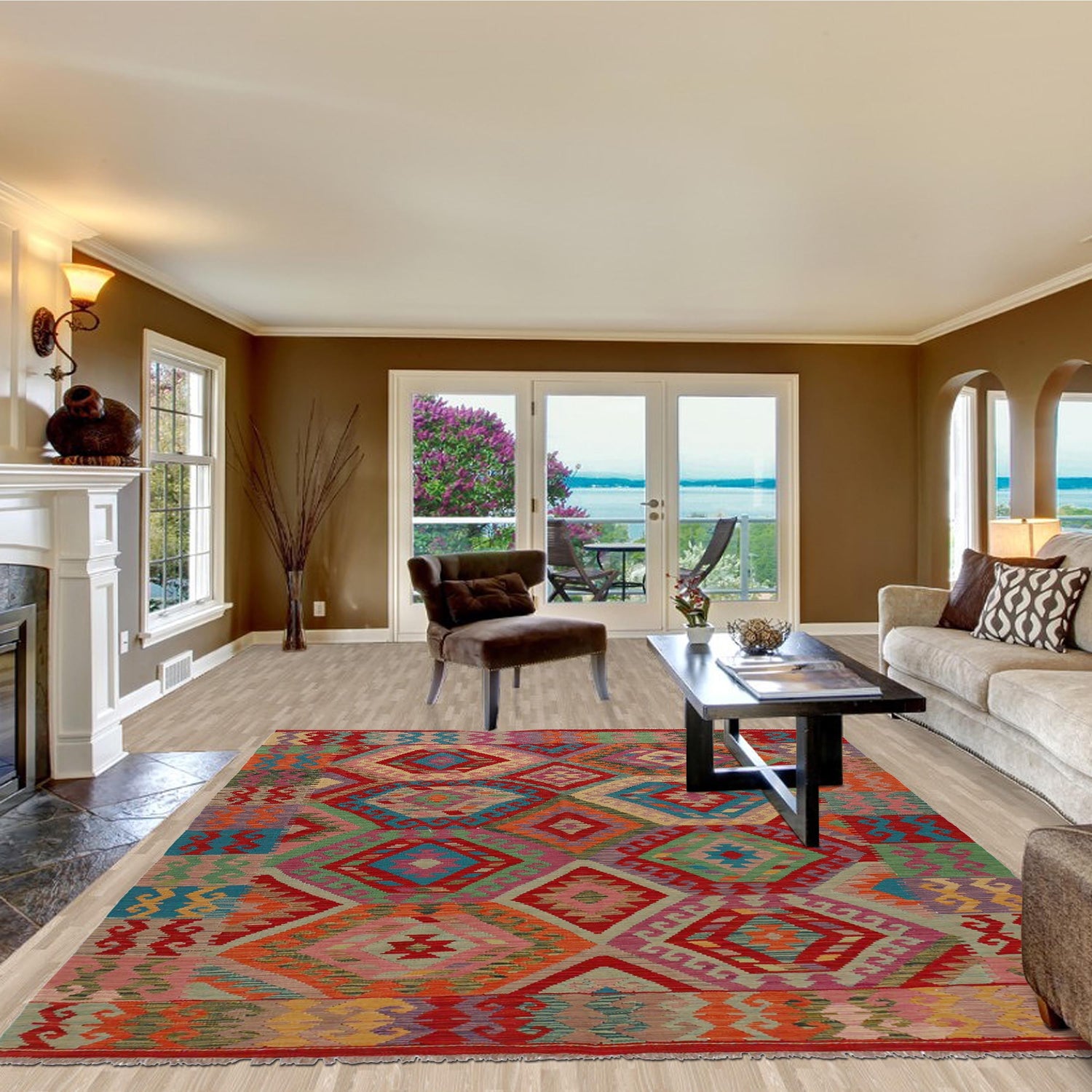 Handmade Multi Kilim Geometric 5x8 ft