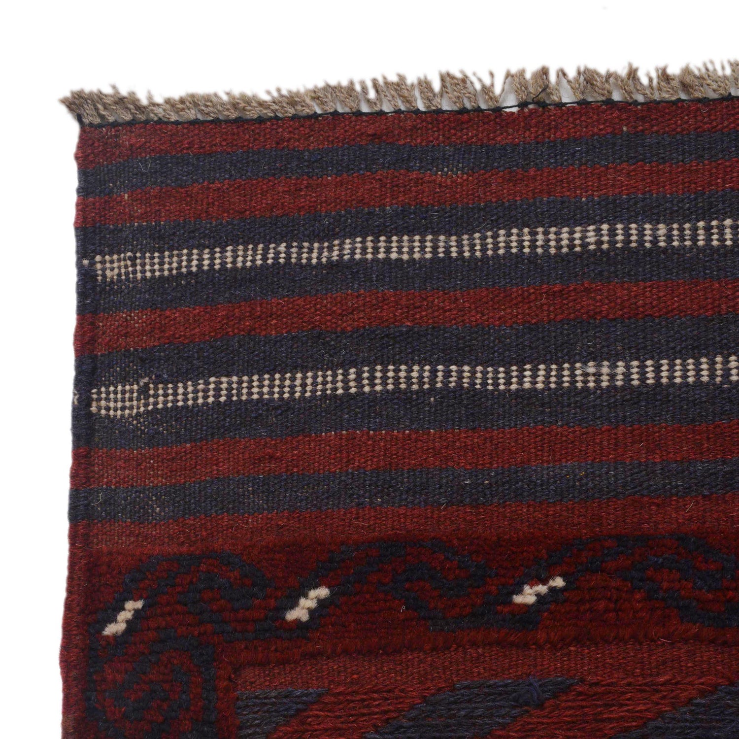 Mashwani Runner Handmade Deep Red Geometric 8' Runner