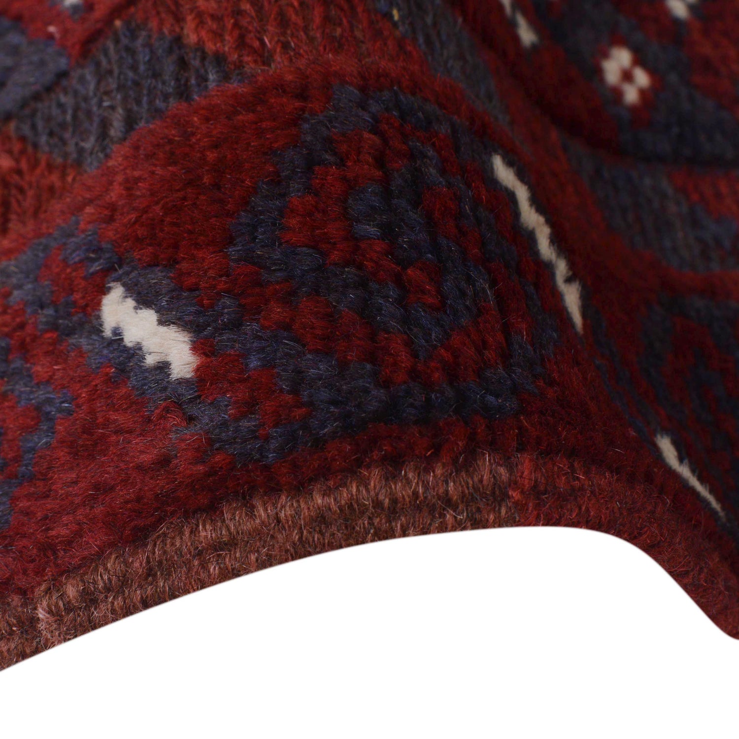 Mashwani Runner Handmade Deep Red Geometric 8' Runner