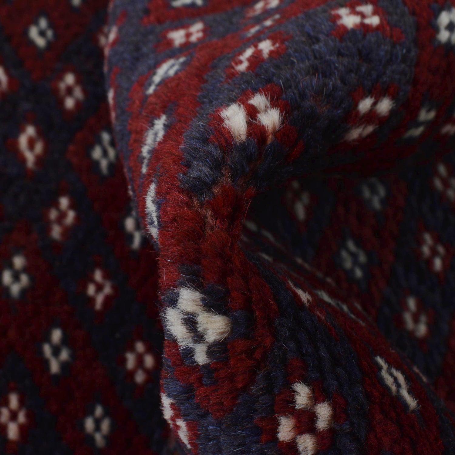 Mashwani Runner Handmade Deep Red Geometric 8' Runner