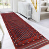 Mashwani Runner Handmade Deep Red Geometric 8' Runner