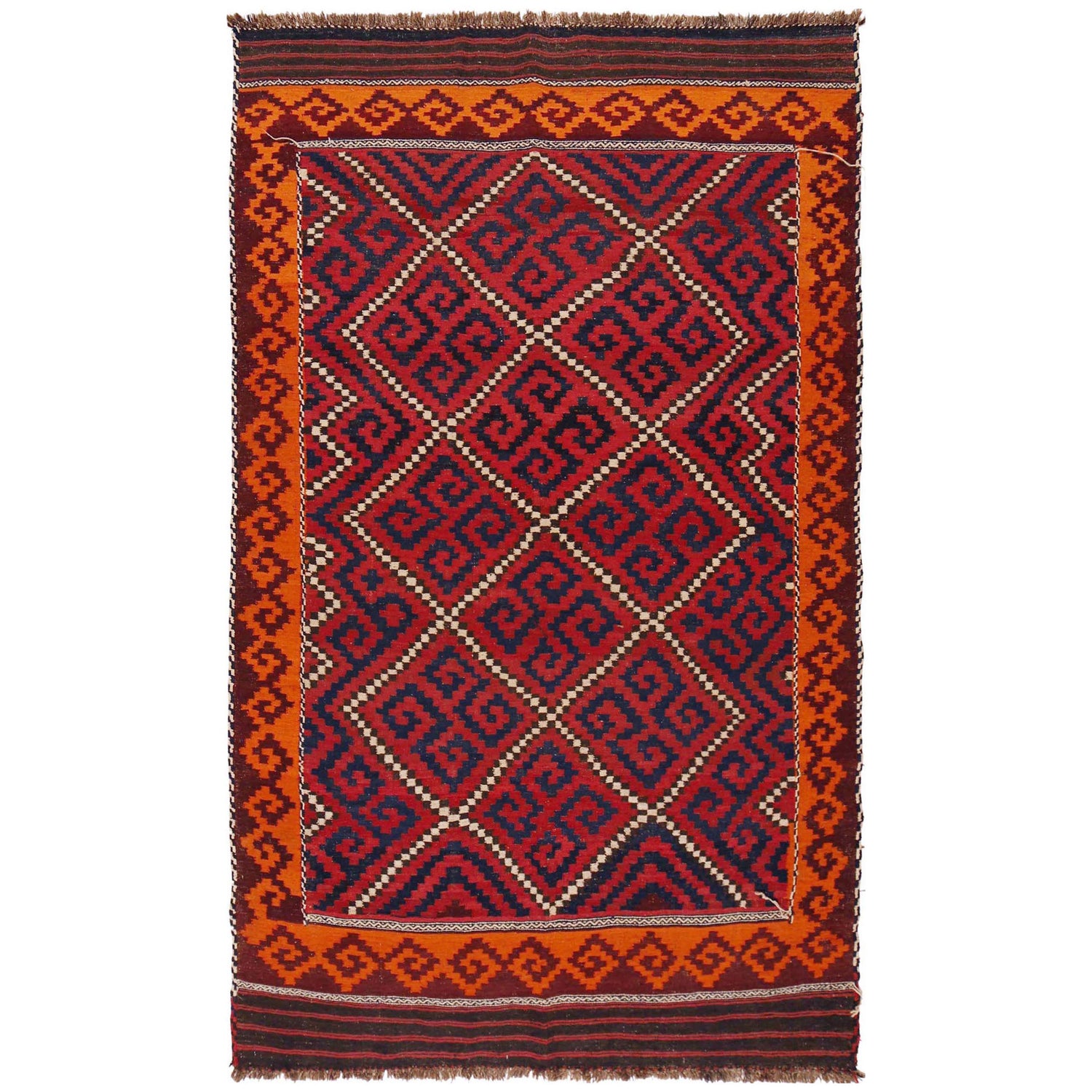 Maimana Kilim Area Rug Handmade Multi Floral 7x10 ft