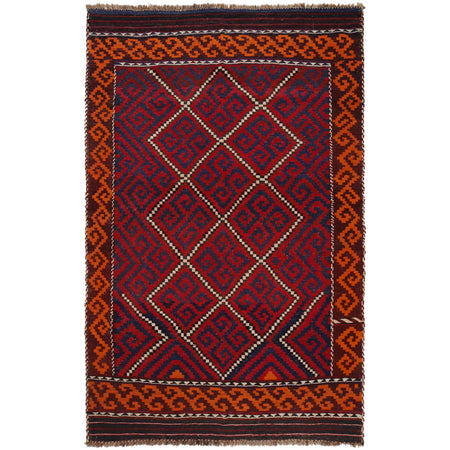 Maimana Kilim Area Rug Handmade Multi Floral 7x10 ft
