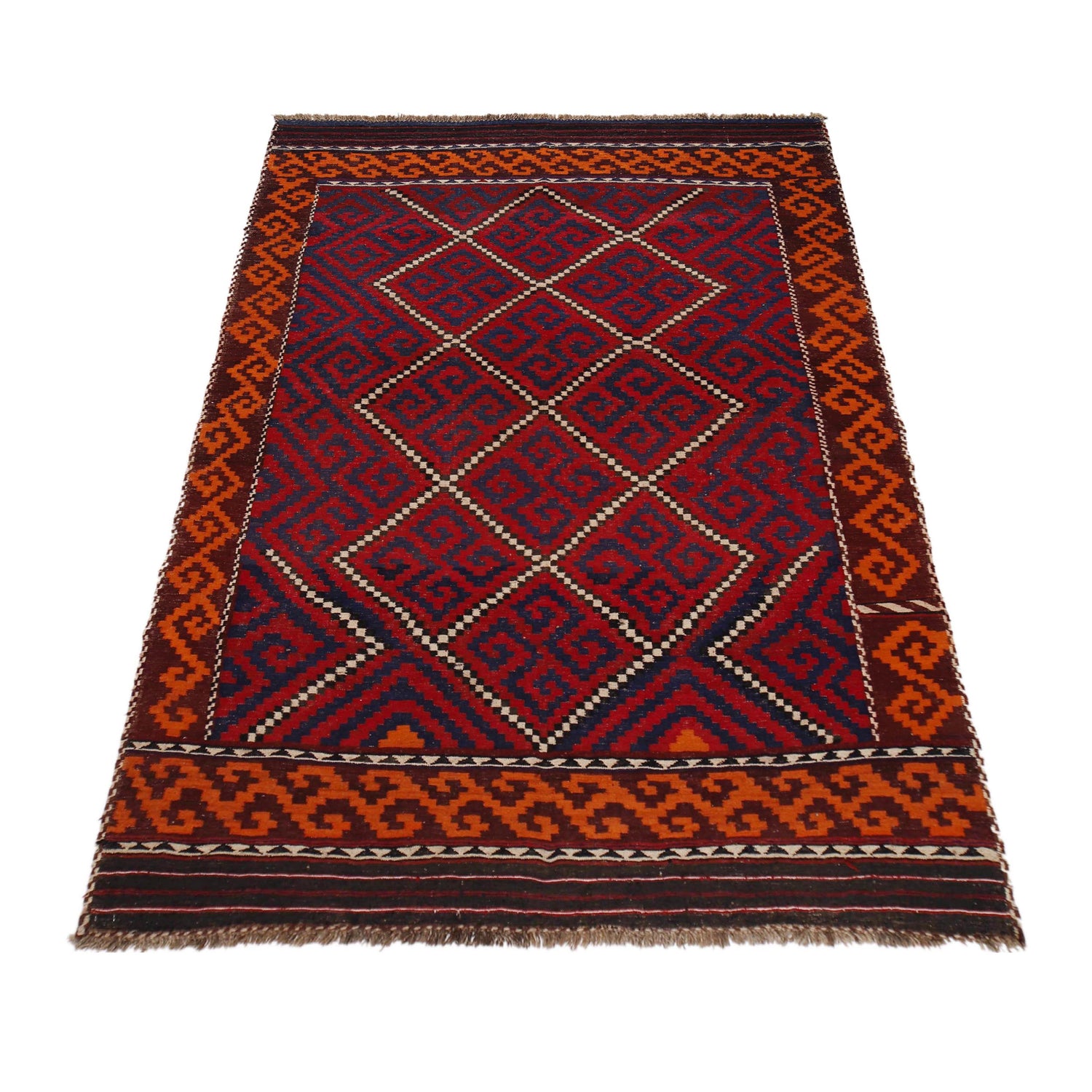Maimana Kilim Area Rug Handmade Multi Floral 7x10 ft