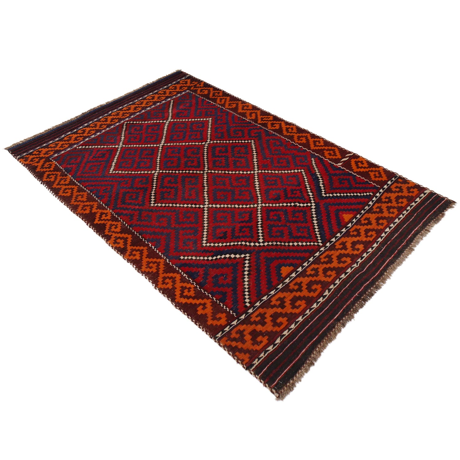 Maimana Kilim Area Rug Handmade Multi Floral 7x10 ft