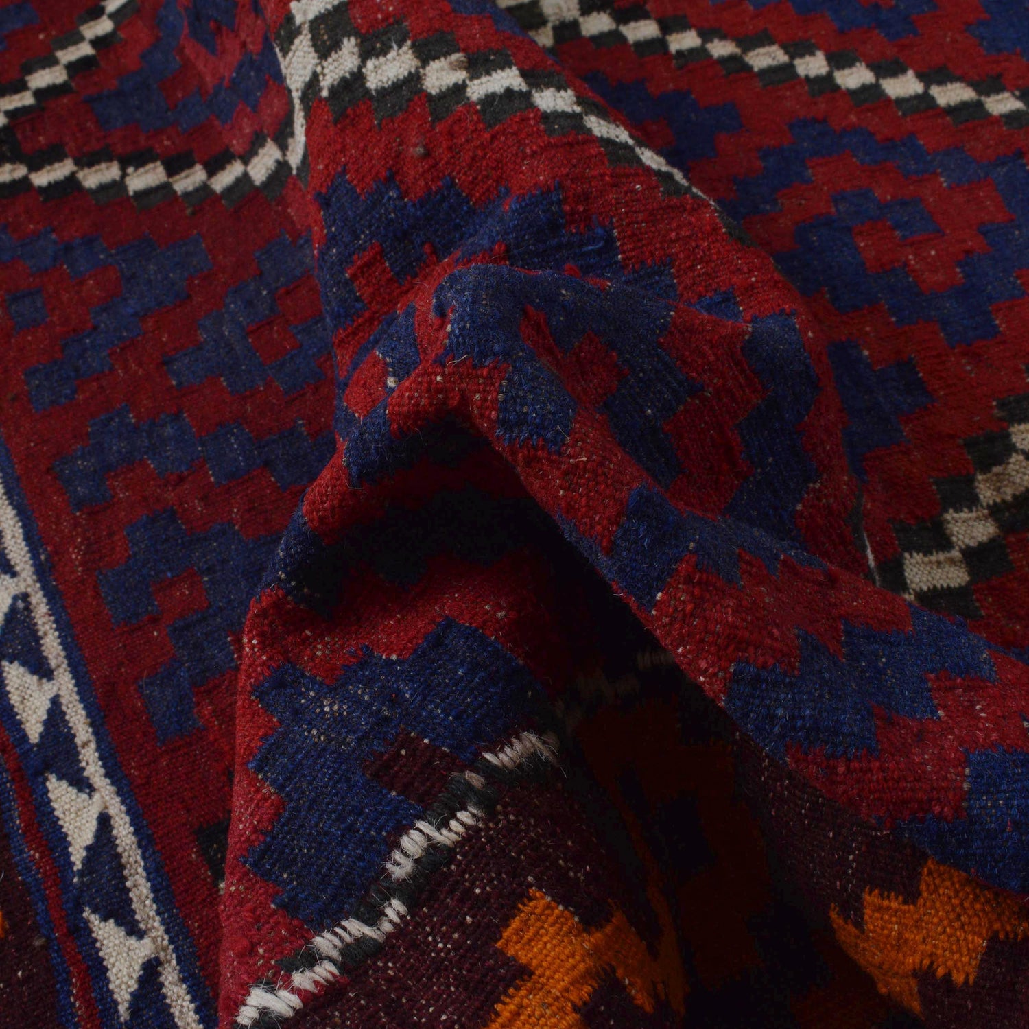 Maimana Kilim Area Rug Handmade Multi Floral 7x10 ft