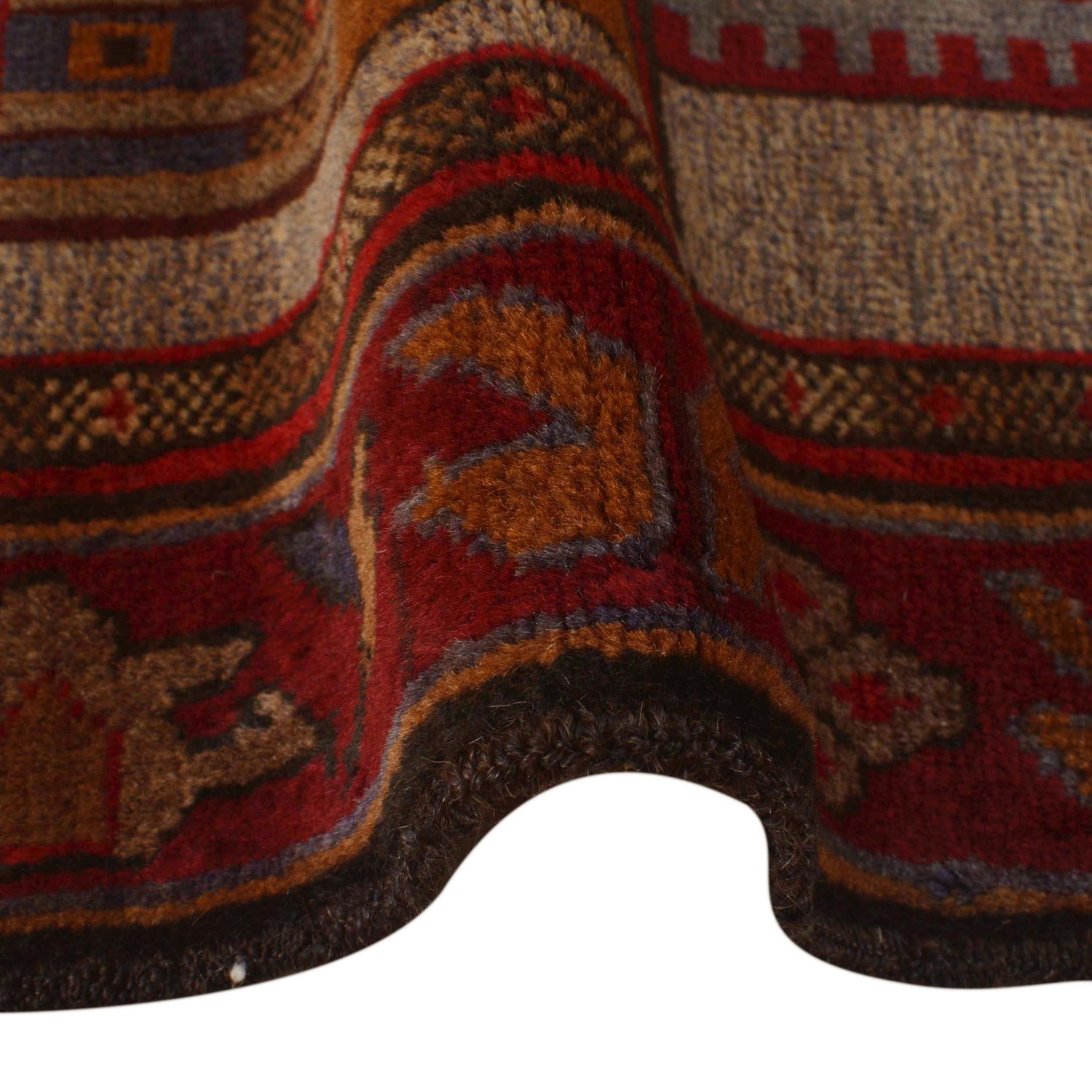Baluchi Rug Handmade Brown Prayer Design 3x5 ft