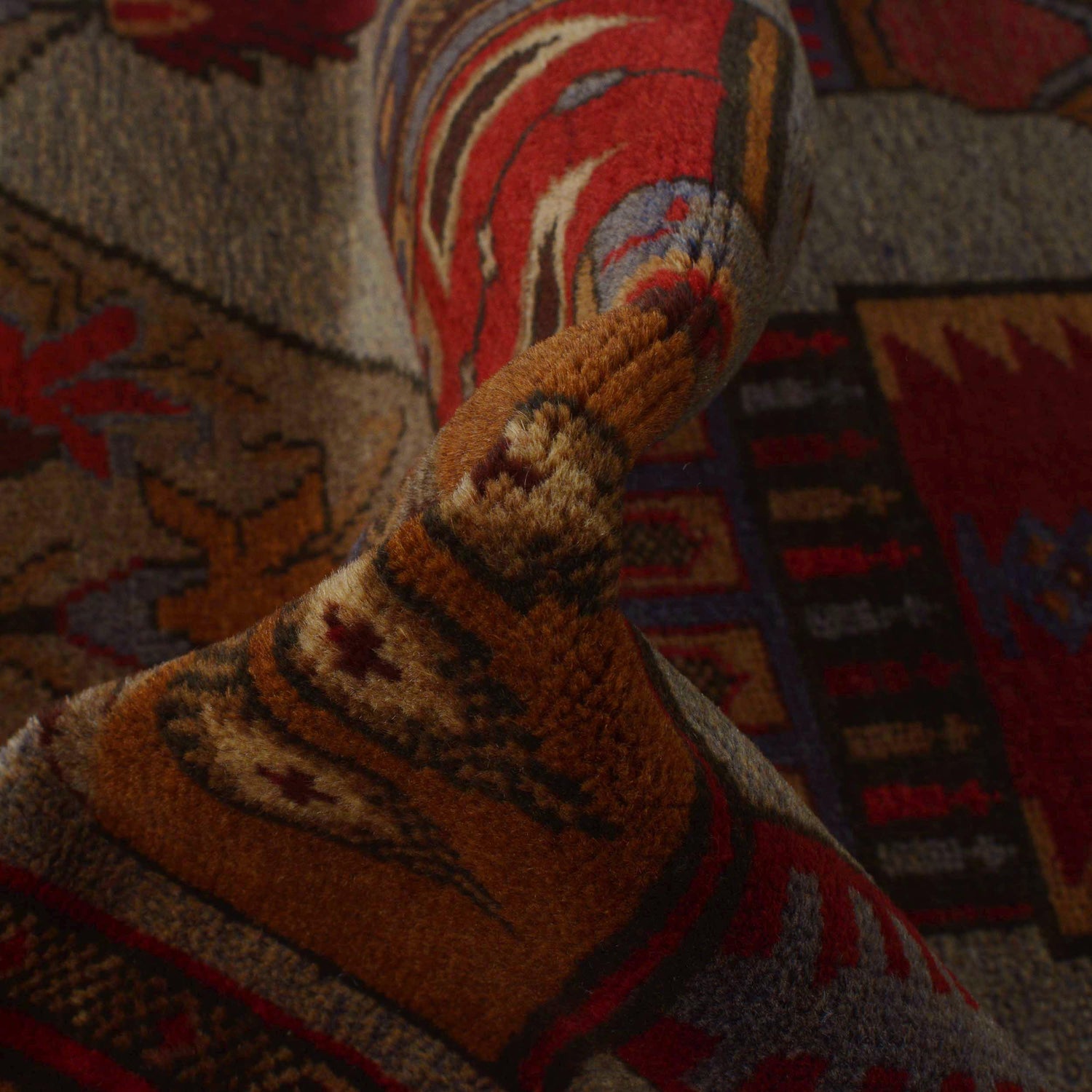 Baluchi Rug Handmade Brown Prayer Design 3x5 ft