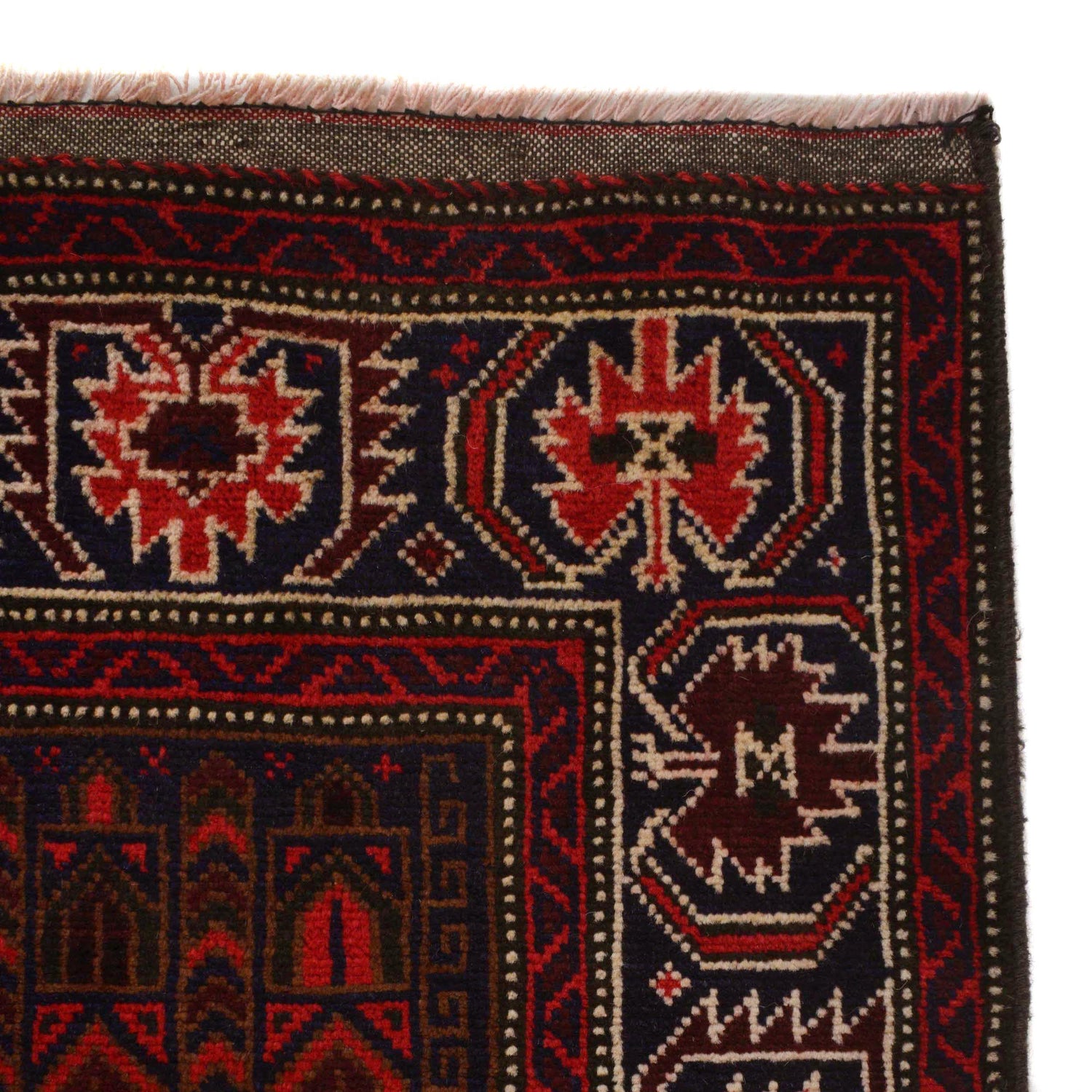 Baluchi Rug Handmade Red Prayer Design 3x5 ft