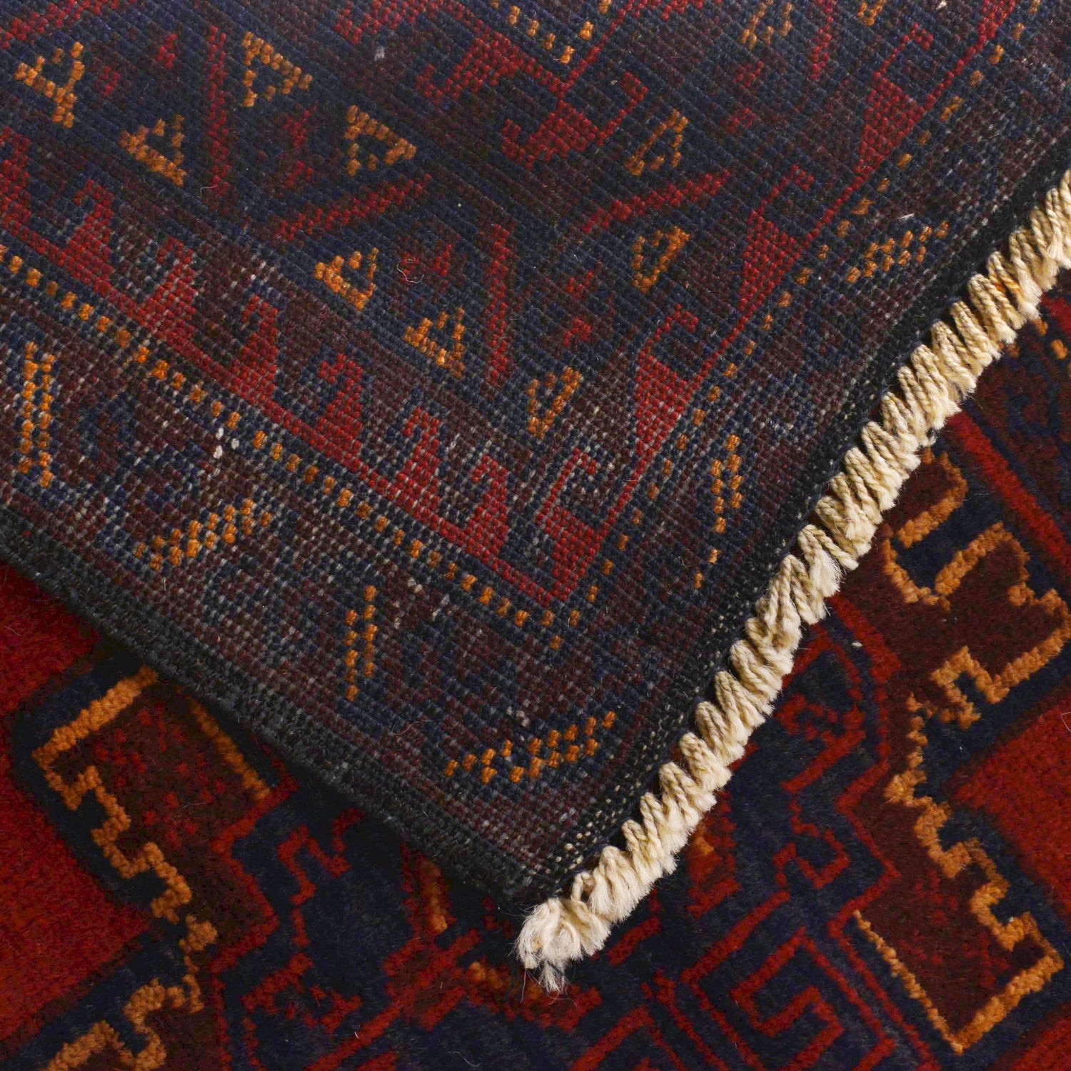 Baluchi Rug Handmade Red Geometric 3x5 ft