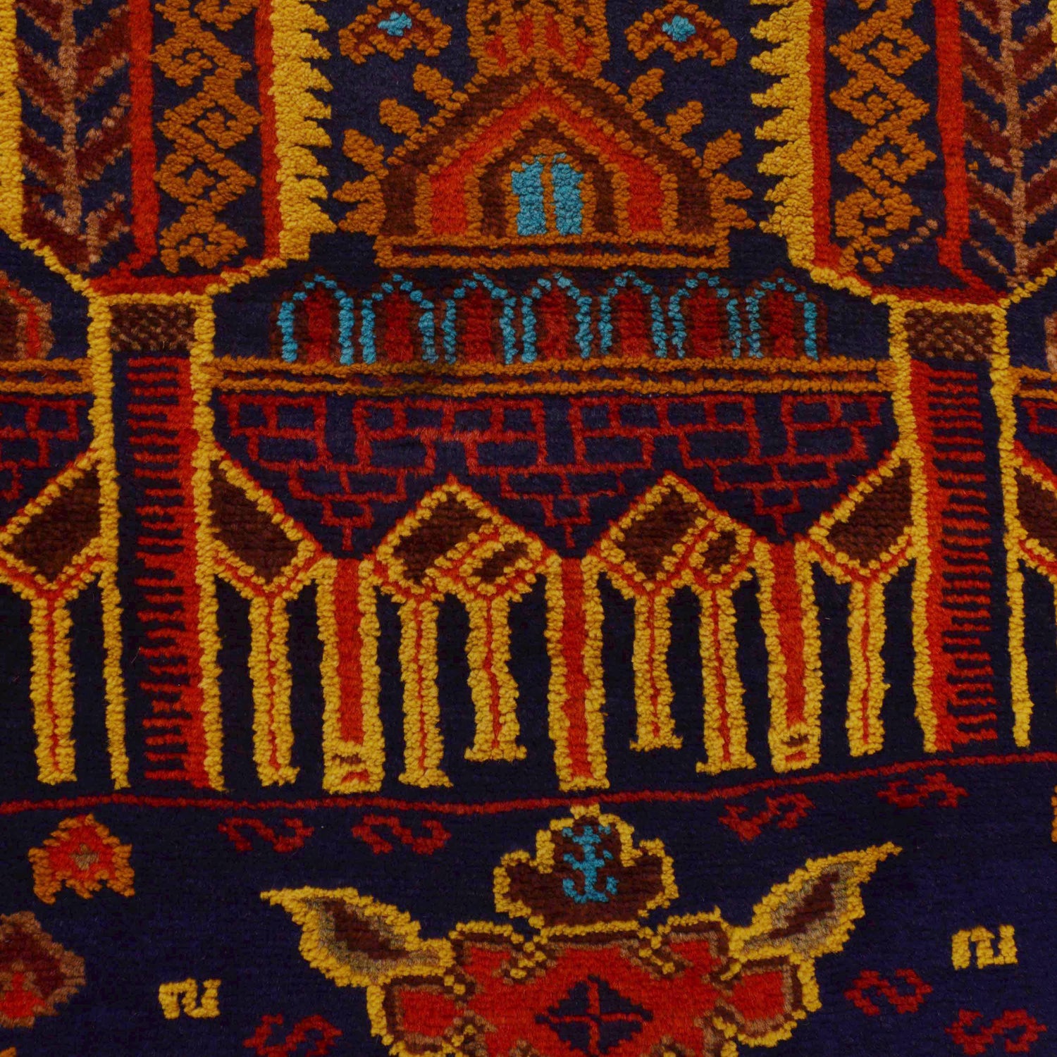 Baluchi Rug Handmade Multi Prayer Design 2x4 ft