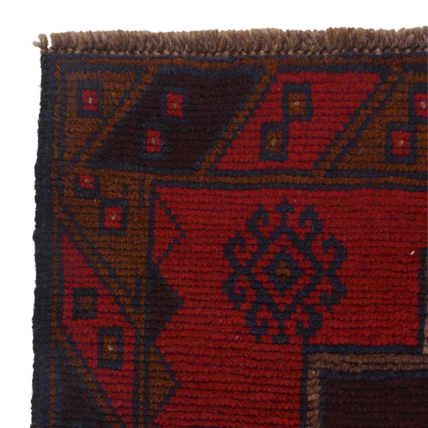Baluchi Rug Handmade Red Geometric 2x4 ft