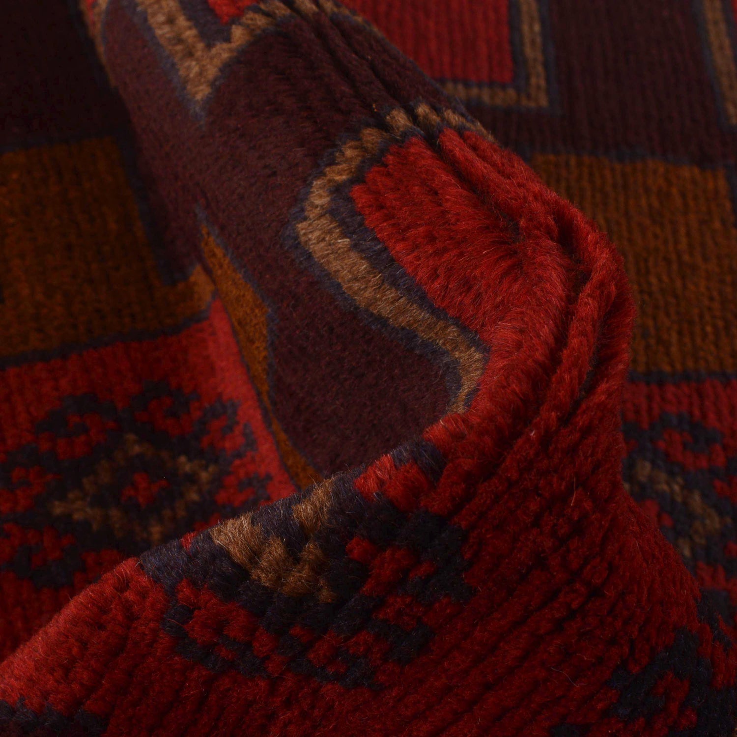 Baluchi Rug Handmade Red Geometric 2x4 ft