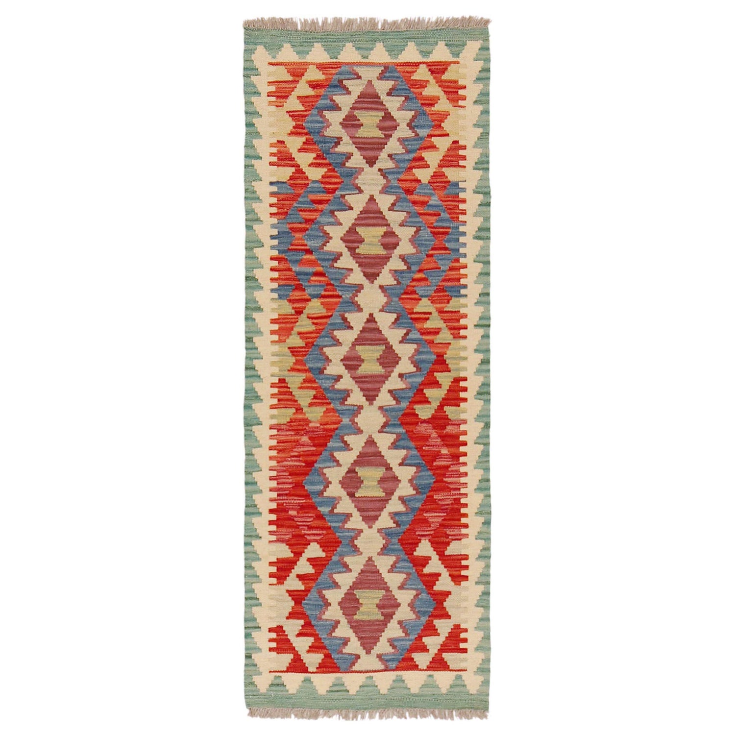 Handmade Multi Kilim Geometric 5' Runner